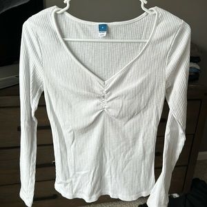 Old Navy Long-Sleeve Cinched-Front Rib-Knit T-Shirt